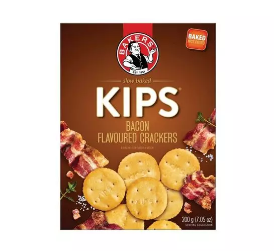 Bakers Kips Savoury Biscuits Bacon (12x200g)