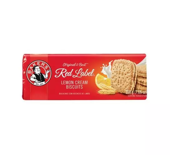 Bakers Red Label Biscuits Lemon Creams (12x200g) Bakers Red Label Biscuits Lemon Creams (12x200g)