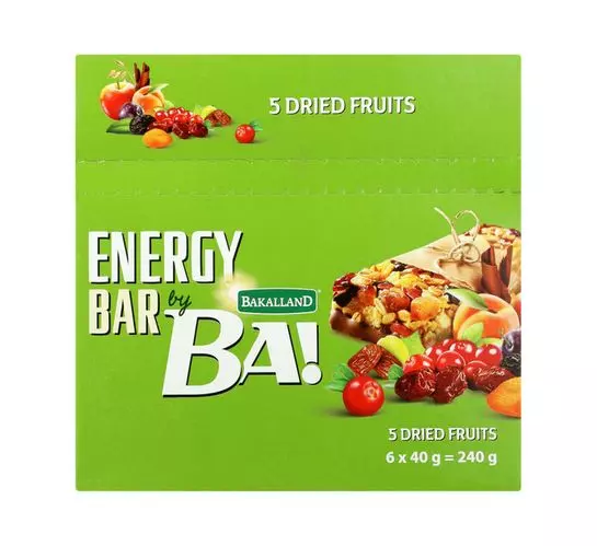 Bakalland Energy Bars 5 Mix Fruits (1x6's) Bakalland Energy Bars 5 Mix Fruits (1x6's)