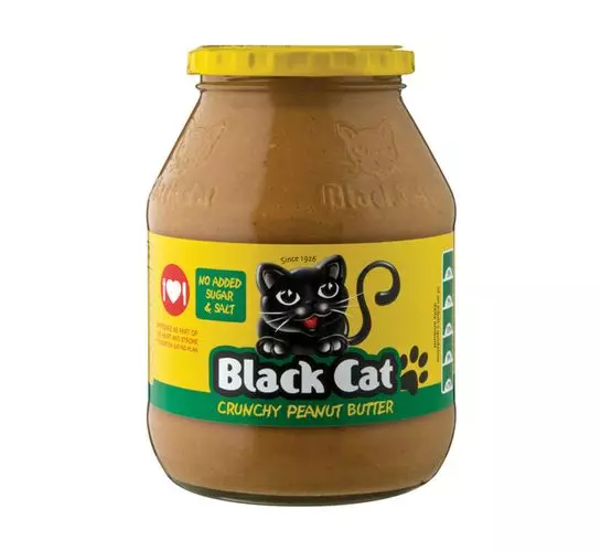 Black Cat Peanut Butter No Sugar & Salt Crunchy (6x800g)