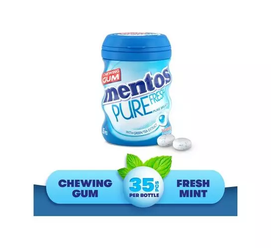 Mentos Sugar Free Gum Bottle Fresh Mint (1x35PC) Mentos Sugar Free Gum Bottle Fresh Mint (1x35PC)