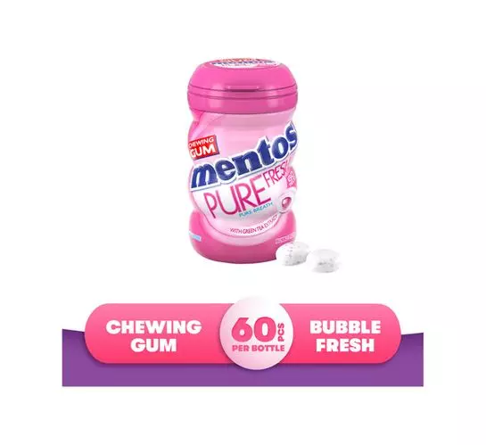 Mentos Chewing Gum Bottle Bubble Fresh (1x60's) Mentos Chewing Gum Bottle Bubble Fresh (1x60's)