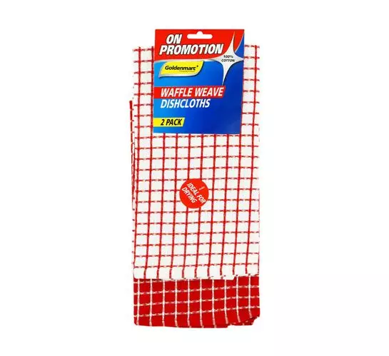 Goldenmarc 2-Pack Waffle Weave Check Dish Cloth
