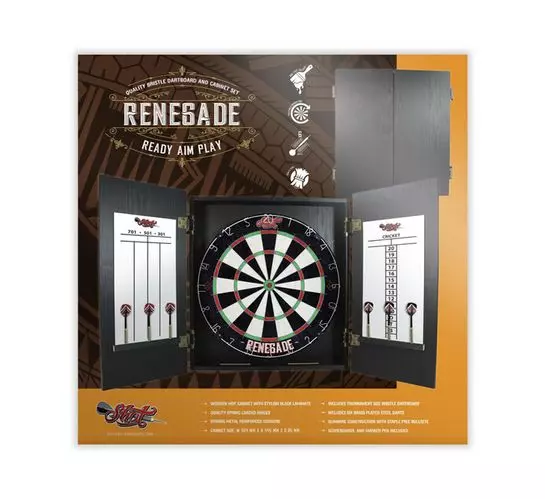 Shot Renegade Dartboard Cabinet Set Shot Renegade Dartboard Cabinet Set