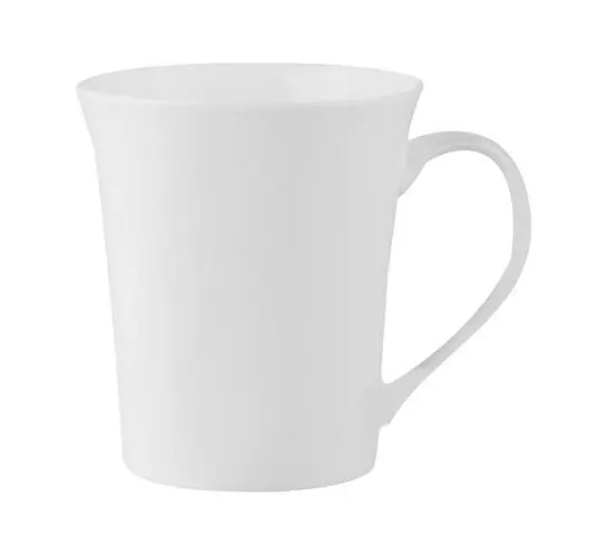 Basic White 350 ml Flair Shape Coffee Mugs 4-Pack