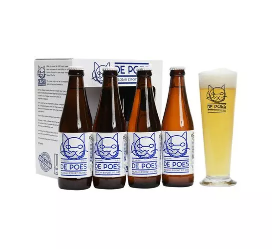 De Poes Belgian Export Pilsner & Glass Pack (4 x 330ml)