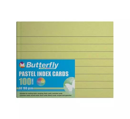Butterfly A6 Index Cards (100 Sheet) Butterfly A6 Index Cards (100 Sheet)