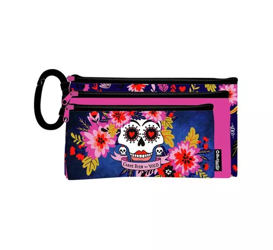 Butterfly 235 x 135mm Pencil Case 3 Compartment Girls