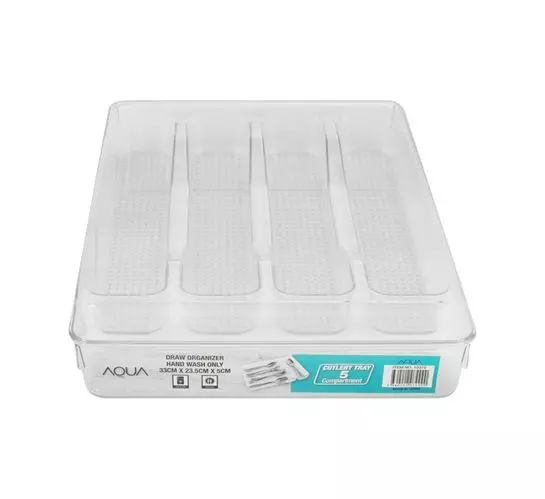 Aqua 33x23.5x5cm Cutlery Tray 5 Division Aqua 33x23.5x5cm Cutlery Tray 5 Division