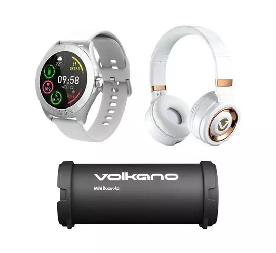 Volkano Volkano Smart Watch,Bluetooth Headphone & Bluetooth Speaker Bndl