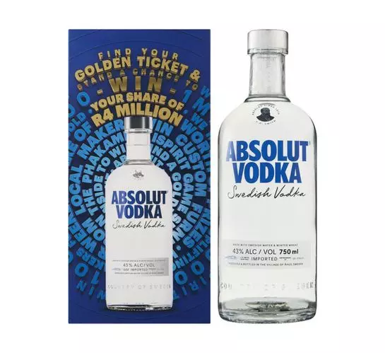 Absolut Imported Blue Swedish Vodka Phakamisa Pack (1 x 750ml)