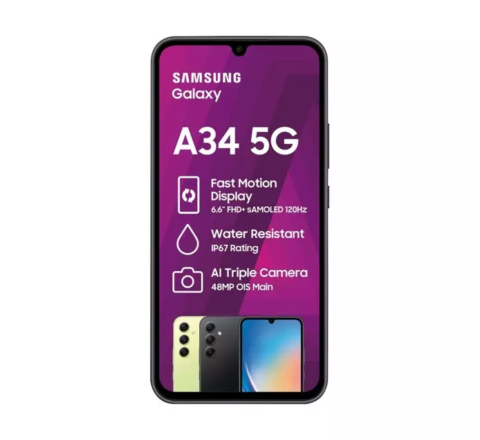 Samsung 128GB Galaxy A34 Black Samsung 128GB Galaxy A34 Black