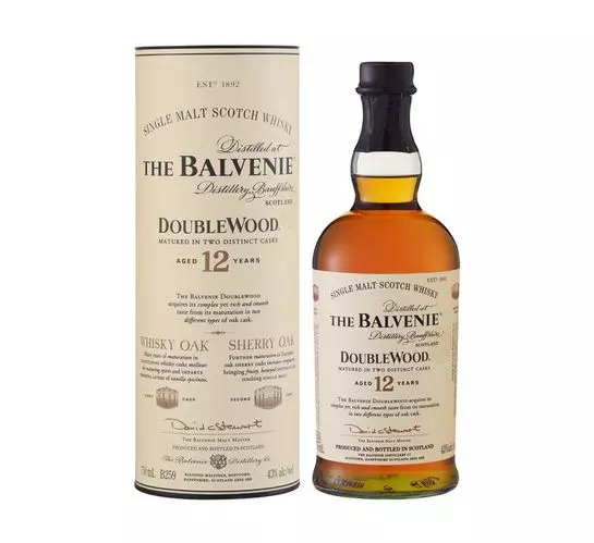 Balvenie 12 YO Double Wood Speyside Single Malt Scotch Whisky in Tube (1x750ml) Balvenie 12 YO Double Wood Speyside Single Malt Scotch Whisky in Tube (1x750ml)