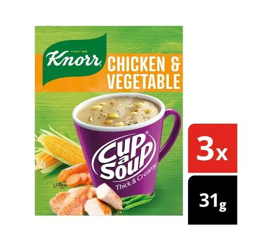 Knorr Cup A Soup Thick N Creamy Chicken & Veg (4x10) Knorr Cup A Soup Thick N Creamy Chicken & Veg (4x10)