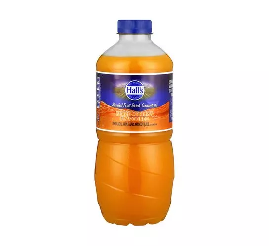 Halls Fruit Juice Peach & Apricot (8x1.25L) Halls Fruit Juice Peach & Apricot (8x1.25L)