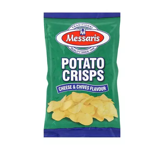 Messaris Potato Chips Cheese & Chives (12x125g) Messaris Potato Chips Cheese & Chives (12x125g)
