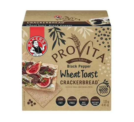 Bakers Crackerbread Savoury Biscuits Black Pepper (1x125g)