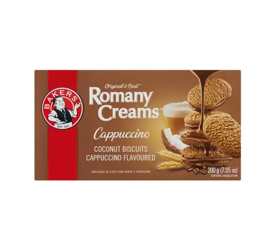 Bakers Romany Creams Biscuits Cappuccino (12x200g) Bakers Romany Creams Biscuits Cappuccino (12x200g)