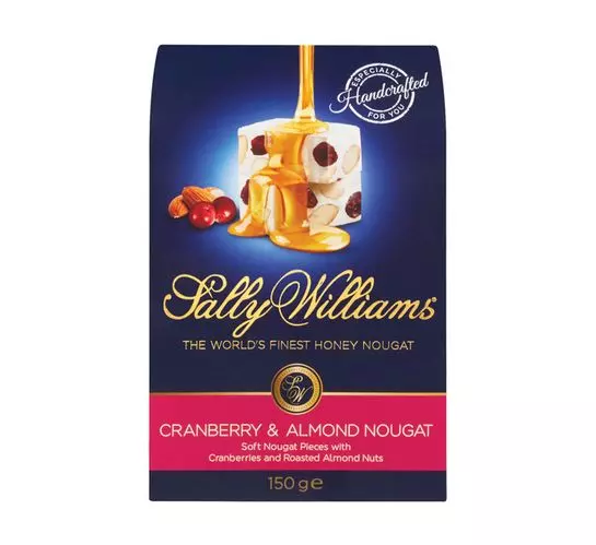 Sally Williams Nougat Pieces Cranberry And Almond (1x150g) Sally Williams Nougat Pieces Cranberry And Almond (1x150g)