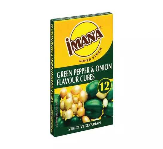 Imana Stock Cubes Green Pepper and Onion (1x12's) Imana Stock Cubes Green Pepper and Onion (1x12's)