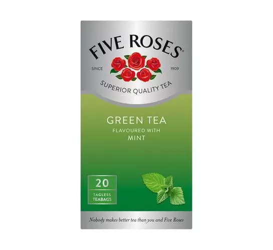 Five Roses Teabags Green Tea & Mint (6's x 20)
