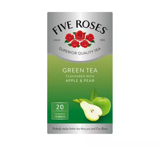 Five Roses Teabags Green Tea Apple and Pear (6's x 20)