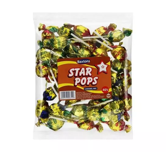 Baxtons Star Pops Lollies Caramel Flavours (1x40's) Baxtons Star Pops Lollies Caramel Flavours (1x40's)