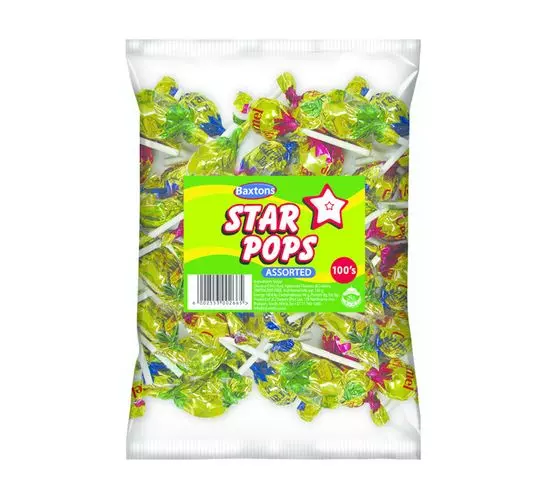 Baxtons Star Pops Lollies Assorted (10x100's)