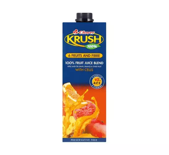 Clover Krush Uht Juice 6 Fruits and Fibre (6x1L)