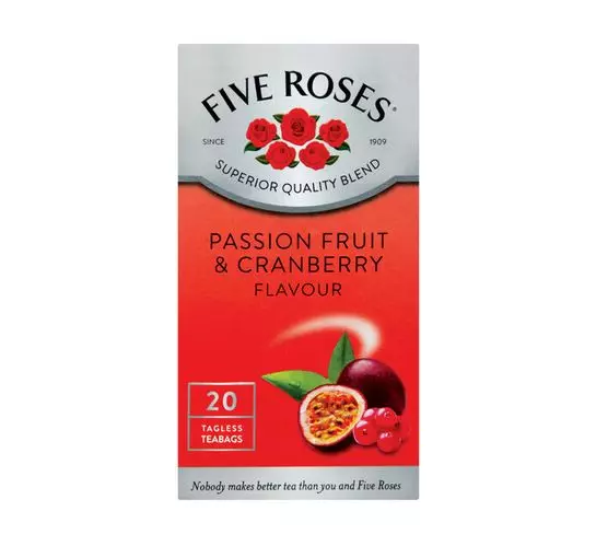 Five Roses Teabags Passion Fruit And Cranberry (1x20's)