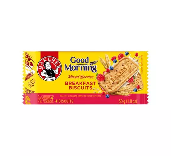 Bakers Good Morning Biscuits Mixed Berries (1x50g) Bakers Good Morning Biscuits Mixed Berries (1x50g)