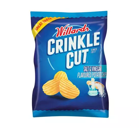 Willards Crinkle Cut Chips Salt And Vinegar (48x30g) Willards Crinkle Cut Chips Salt And Vinegar (48x30g)