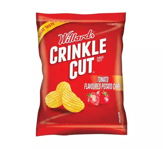 Willards Crinkle Cut Chips Tomato (1x30g) Willards Crinkle Cut Chips Tomato (1x30g)