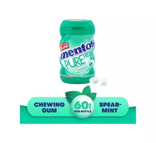 Mentos Chewing Gum Bottle Spearmint (1x60's) Mentos Chewing Gum Bottle Spearmint (1x60's)