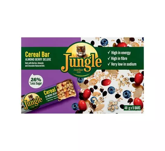Jungle Cereal Bars Almond Berry Delux (5x40g) Jungle Cereal Bars Almond Berry Delux (5x40g)