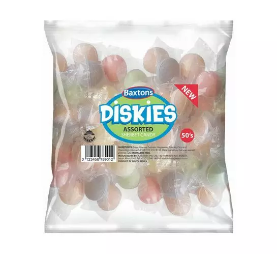 Baxtons Diskies Sherbet Candy Assorted (50's)