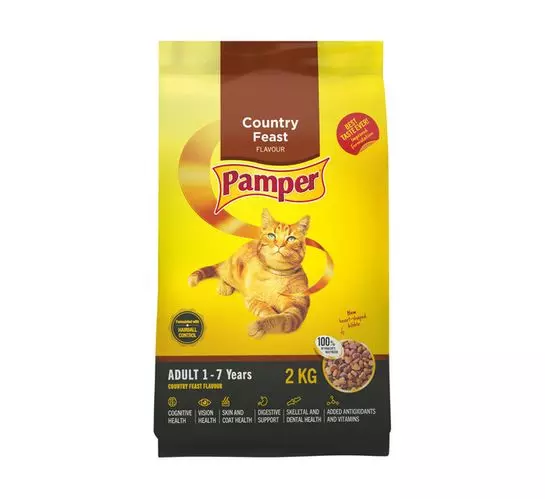 Pamper Dry Cat Food Country Feast (2 kg) Pamper Dry Cat Food Country Feast (2 kg)