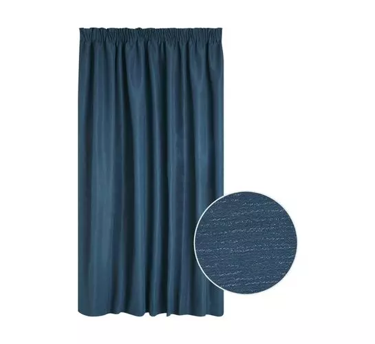 Cq Classic Collection 230 x 218 cm Sophia Taped Blockout Curtain Light Blue