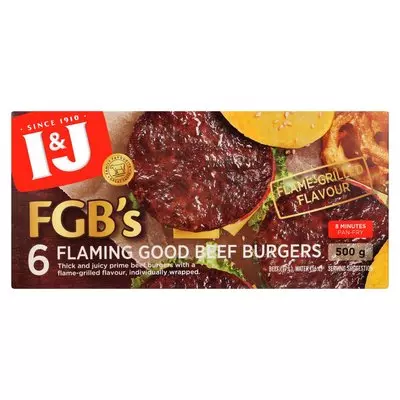 I&J Flaming Good Burgers 500g