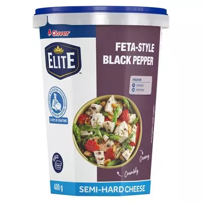 Clover Traditional Feta Cheese with Black Pepper 400g