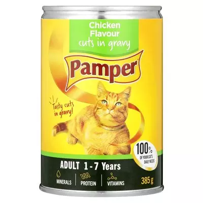 Pamper Can Cuts In Gravy Chicken 385g