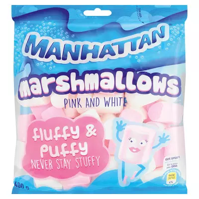 Manhattan Pink & White Mallows 400g Manhattan Pink & White Mallows 400g