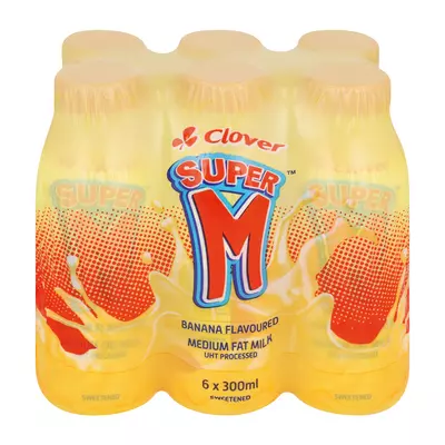 Super M Banana Flavoured Drink 300ml x 6 Super M Banana Flavoured Drink 300ml x 6