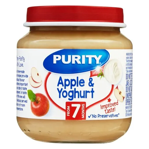 Purity Jar Apple & Yoghurt 125ml from 7 Months Purity Jar Apple & Yoghurt 125ml from 7 Months
