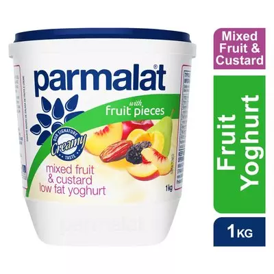 Parmalat Medium Fat Mixed Fruit & Fruit & Custard Yoghurt 1kg Parmalat Medium Fat Mixed Fruit & Fruit & Custard Yoghurt 1kg