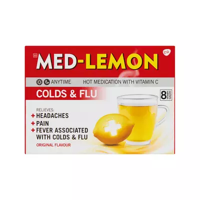 Med-Lemon Cold And Flu Powders Hot Medication 8g