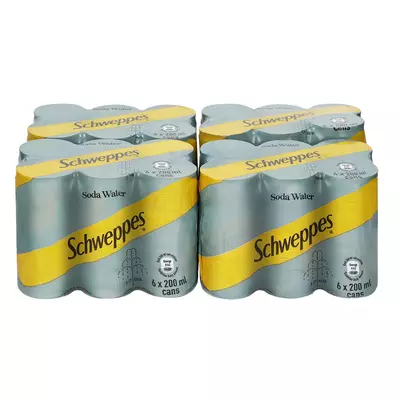 Schweppes Soda Water Can 200ml x 24 Schweppes Soda Water Can 200ml x 24