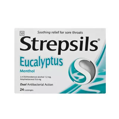 Strepsils Eucalyptus Menthol Lozenges 24 Pack Strepsils Eucalyptus Menthol Lozenges 24 Pack