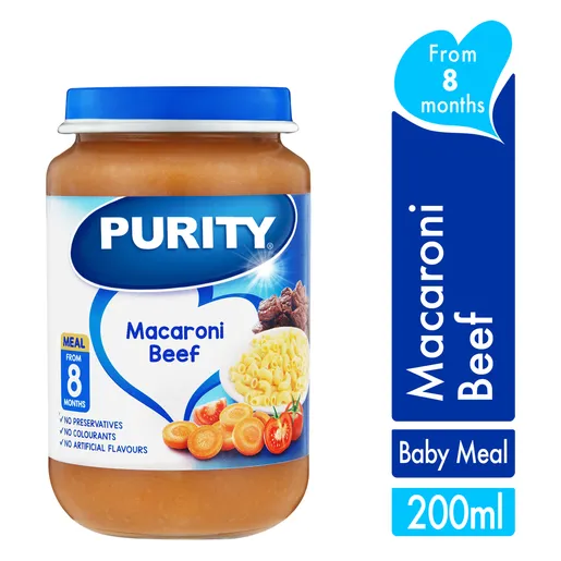 PURITY Jar Macaroni & Beef 125ml from 7 Months PURITY Jar Macaroni & Beef 125ml from 7 Months
