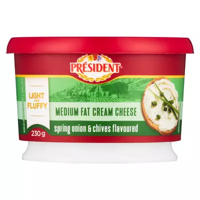 President Low Fat Spring Onion & Chives Cream Cheese 230g President Low Fat Spring Onion & Chives Cream Cheese 230g